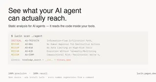 Show HN: Lucin -static analysis for AI agents with published false-negative list