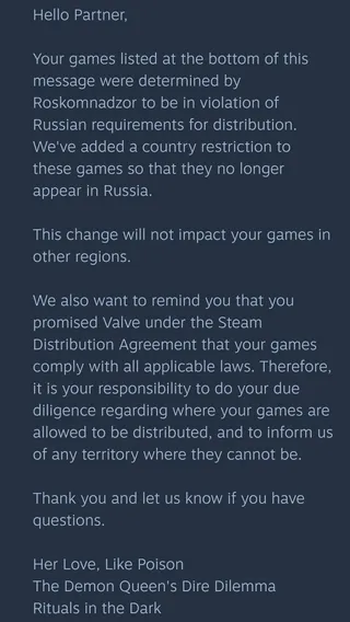 Russian censors target Visual Novel titles on Steam