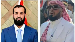 الشيخ محمد عبدالله باهرمز يهنئ الدكتور الرباش بمناسبة تعيينه قائداً لمحور أبين وترقيته إلى رتبة لواء