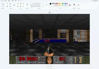 Doom now "runs" in Microsoft Paint thanks to a wildly inventive clipboard trick